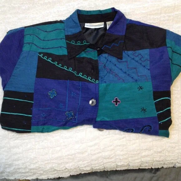 VINTAGE Draper's & Damon's "L". Sequins, Shoulder Pads, Avant Garde, Eclectic - Picture 5 of 5